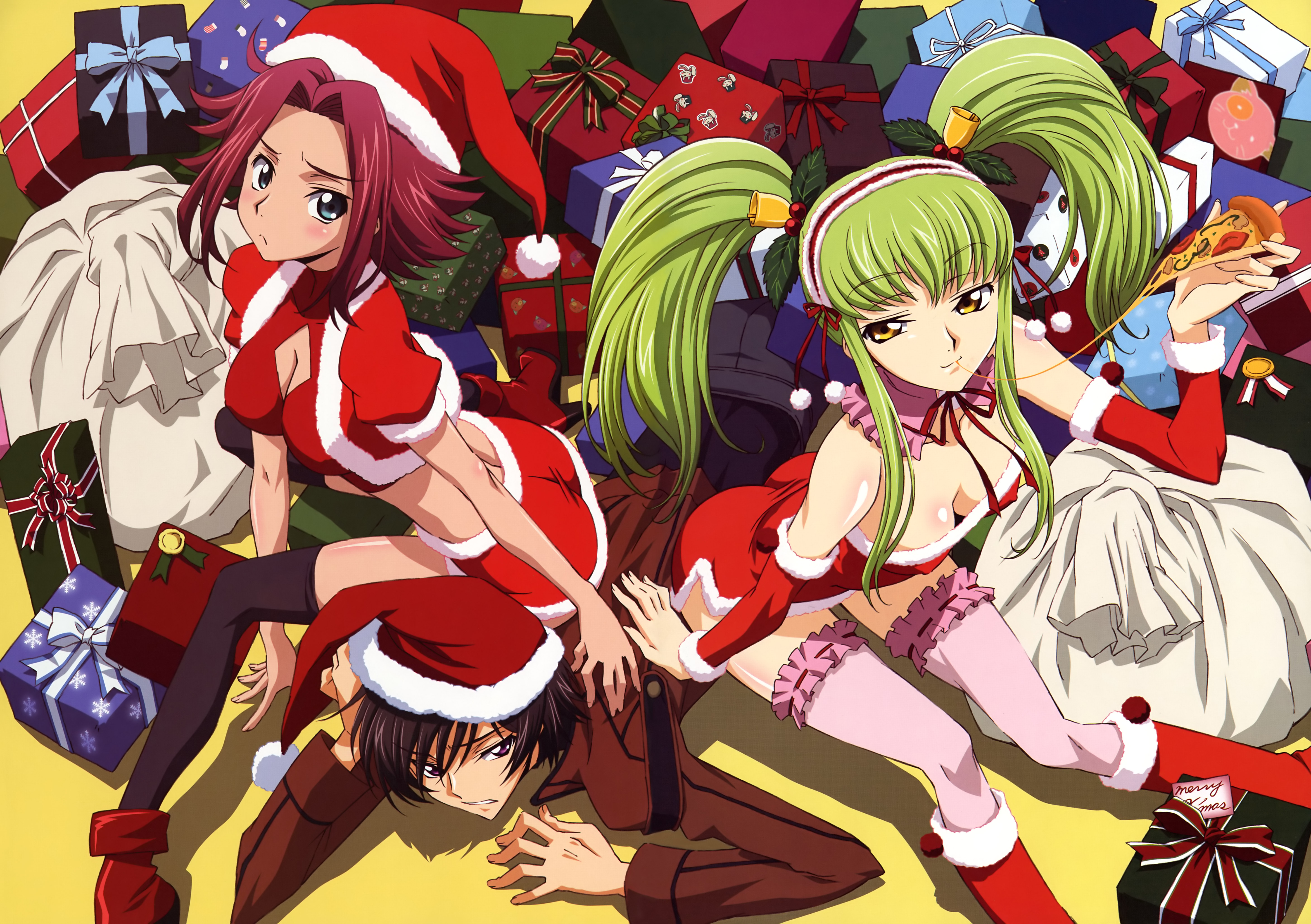 Kadekaru Chikashi Code Geass Cc Kallen Stadtfeld Lelouch Lamperouge Christmas Cleavage 8575